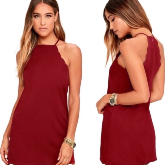 Lulus Endlessly Endearing Red Scalloped Halter Mini Dress - Picture 2 of 10